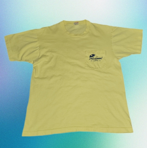 Vintage 80s T-shirt Life's a Beach Single Stitch Fruit Tag Size Large - Picture 3 of 8